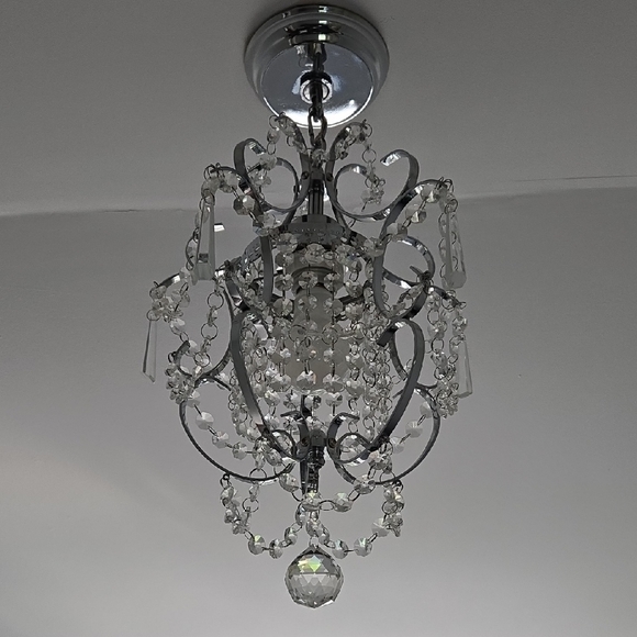 Elegant Crystal Chandelier with Silver Finish - Picture 2 of 7